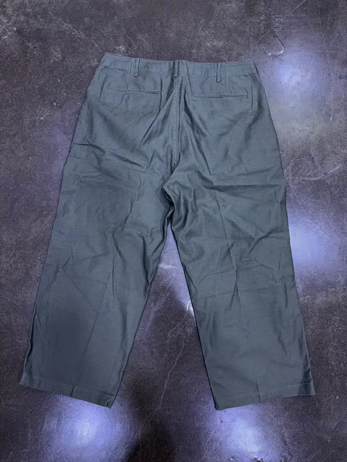 무신사스탠다드 백사틴 오피서 와이드 팬츠 올리브 36 상품이미지2