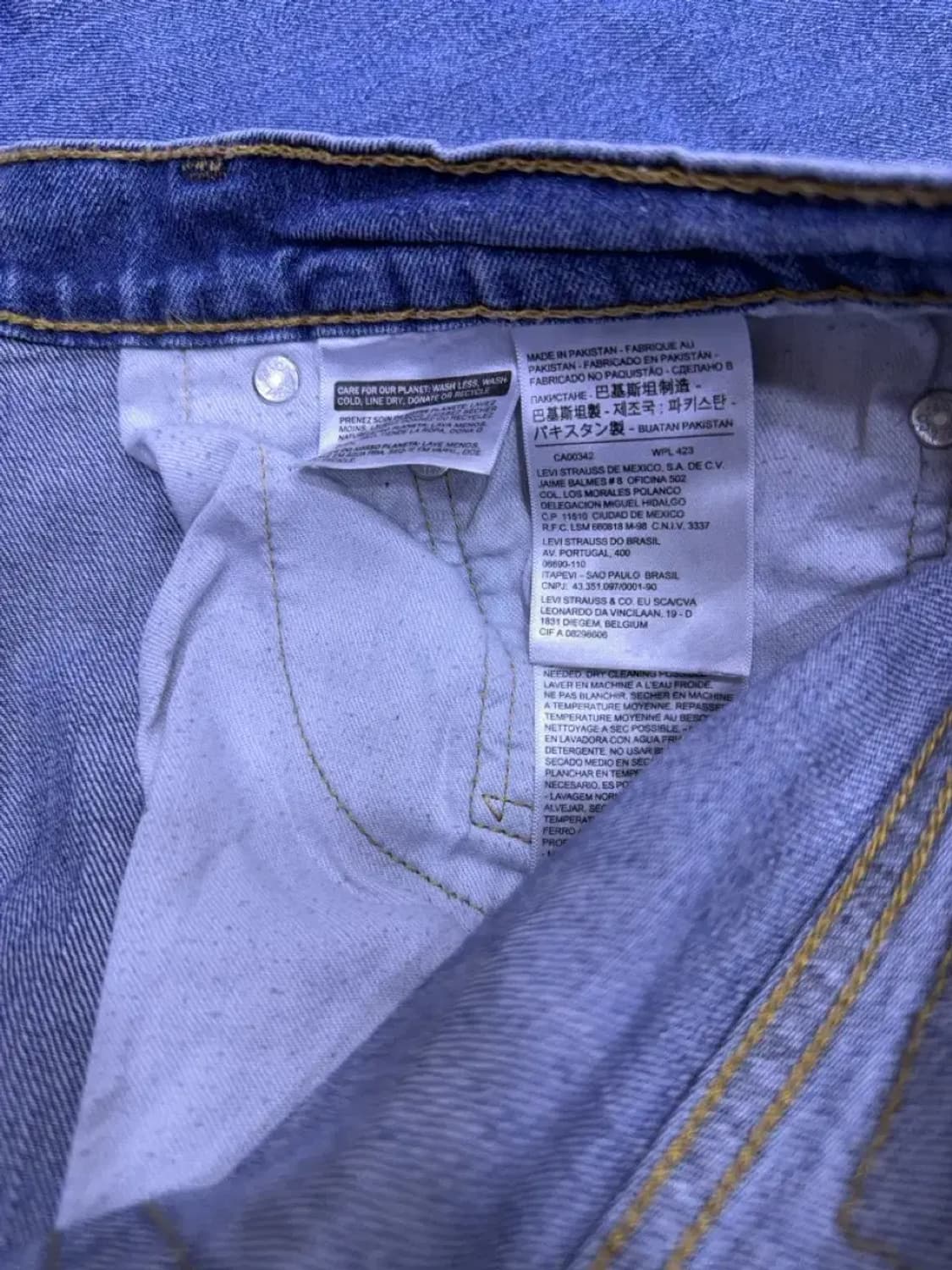 리바이스 511 연청 라이트 워싱 슬림 스트레이트핏 데님팬츠 34 상품이미지8