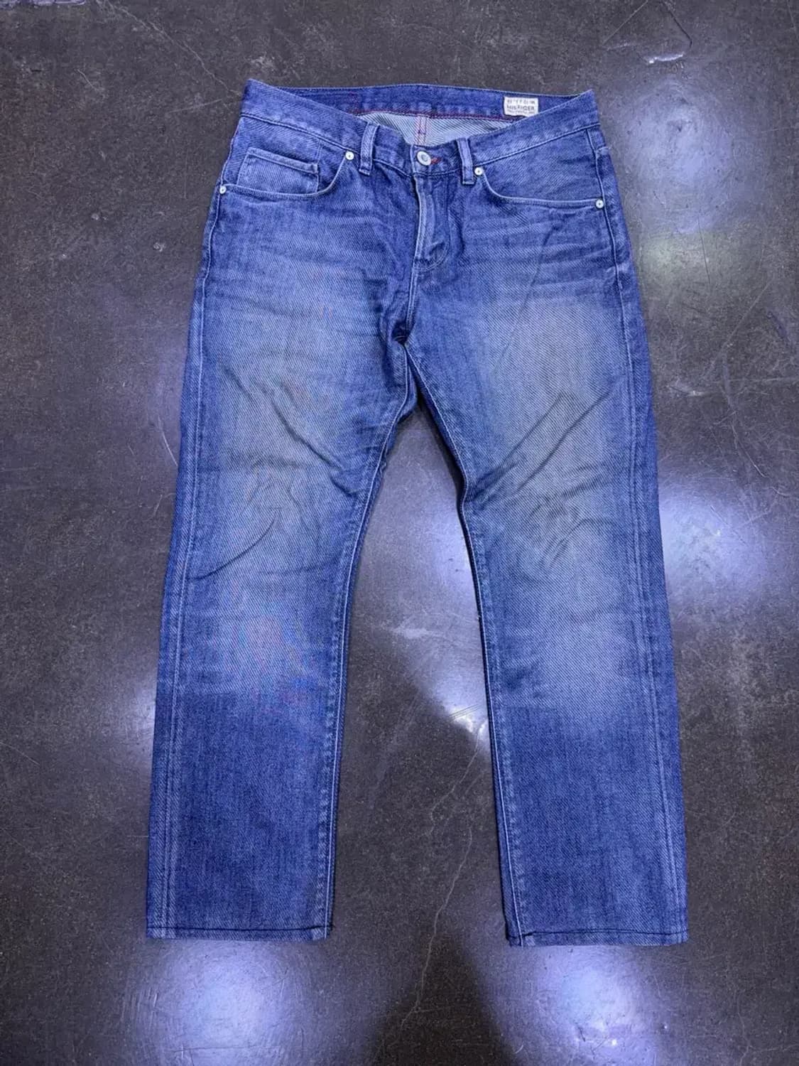 타미힐피거 허드슨 슬림 스트레이트핏 사선 입체패턴 워싱 데님팬츠 32 상품이미지1