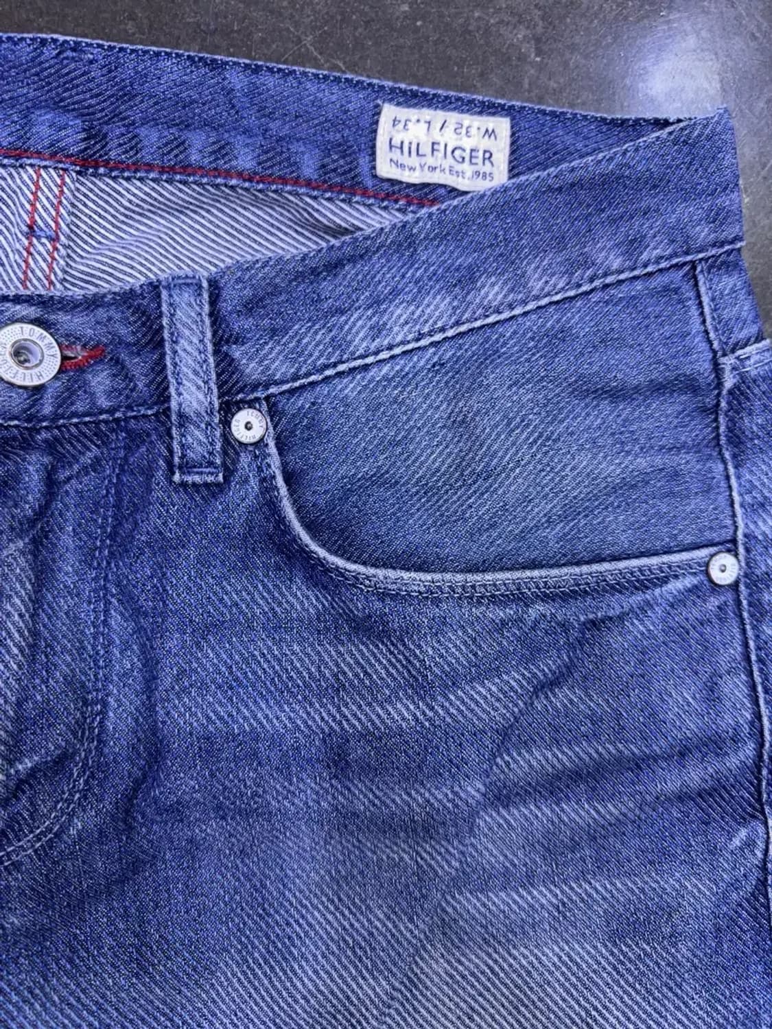 타미힐피거 허드슨 슬림 스트레이트핏 사선 입체패턴 워싱 데님팬츠 32 상품이미지5