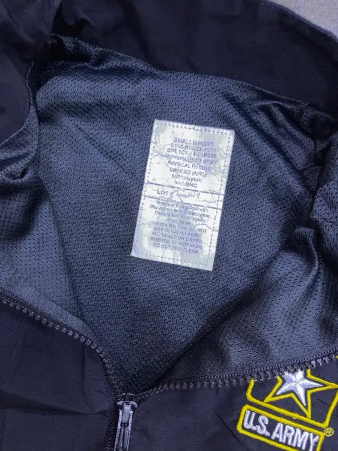 US ARMY 미군 APFU 신형 바람막이 점퍼 블랙 옐로우 S 숏 상품이미지8