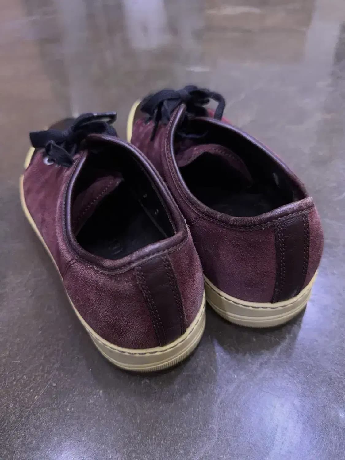 랑방 벨루어 스웨이드 레더 버건디 블랙 스니커즈 6 (250) 상품이미지7