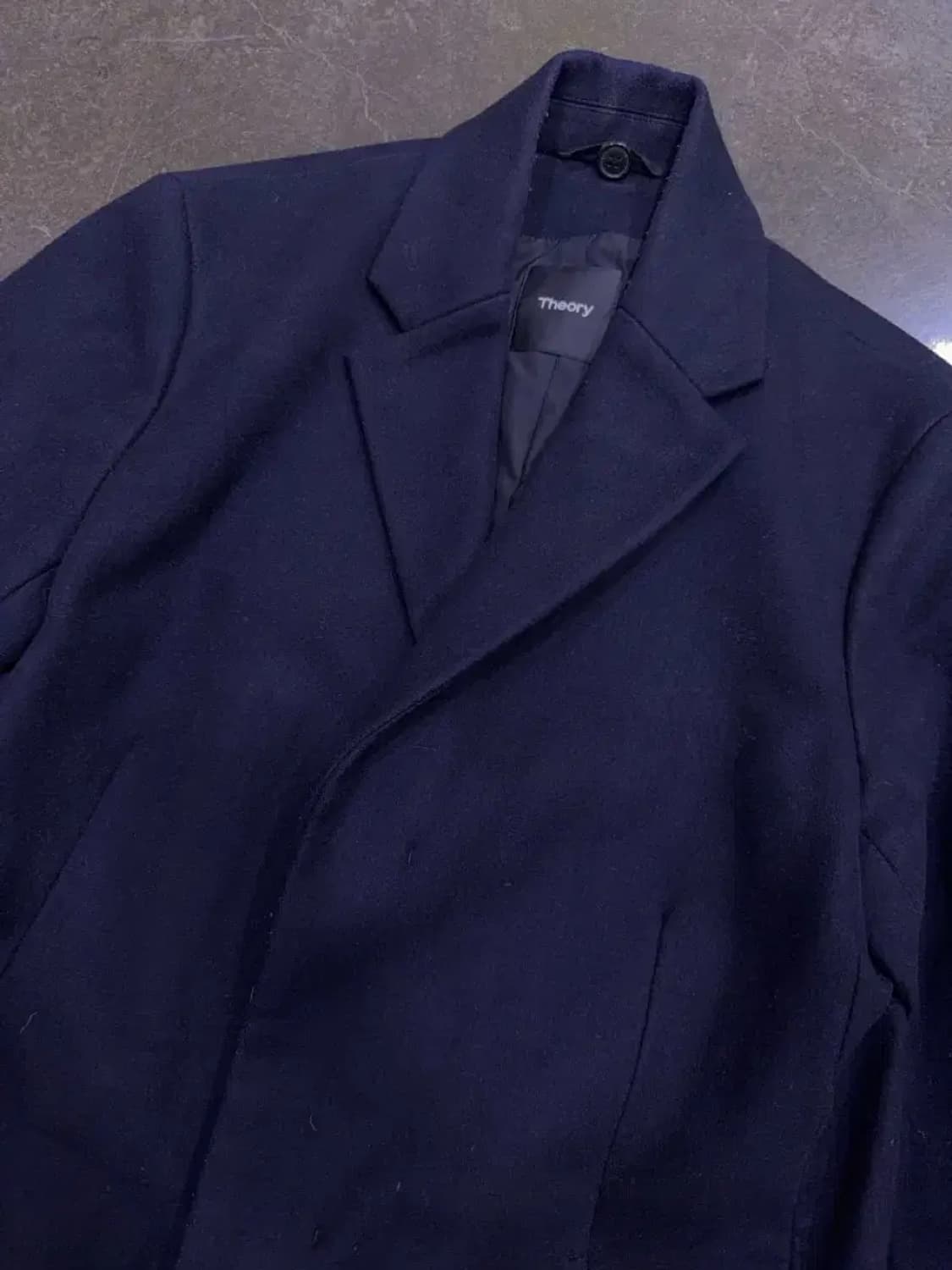 띠어리 해비 플란넬 블렌디드 체스필드 코트 다크 네이비 M 상품이미지3