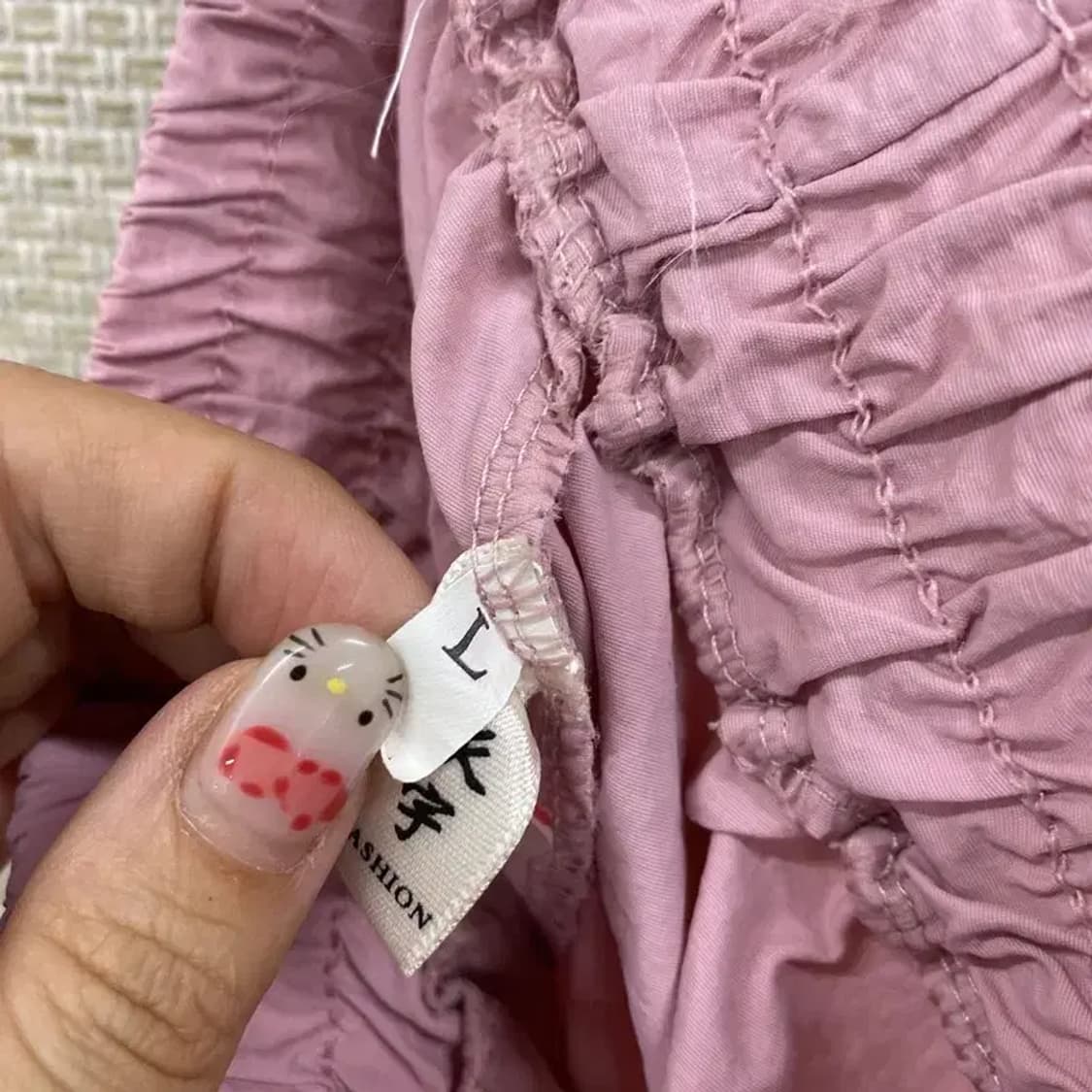 만원샵 빈티지 핑크 나일론 카고 스트링 스트릿 바지 62 M02901 상품이미지4