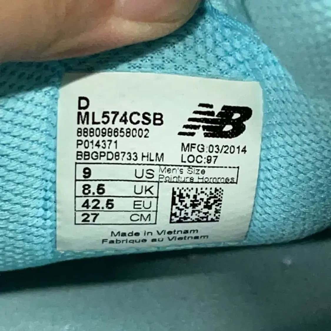 뉴발란스 574 그레이블루 운동화 신발 270 G08374 상품이미지5