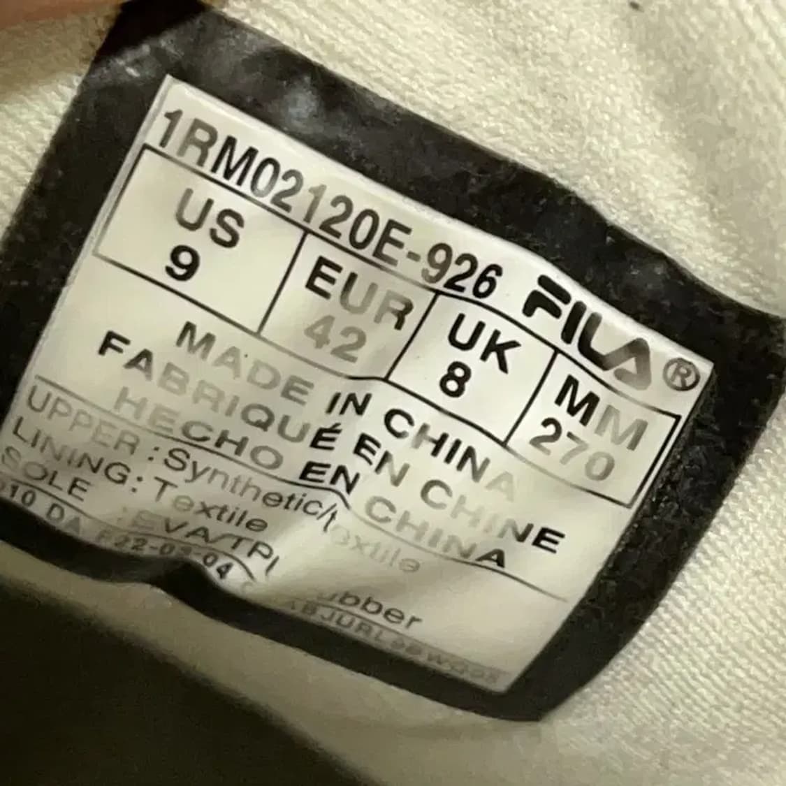 휠라 레이플라이드 스니커즈 운동화 UK8 G08493 상품이미지5