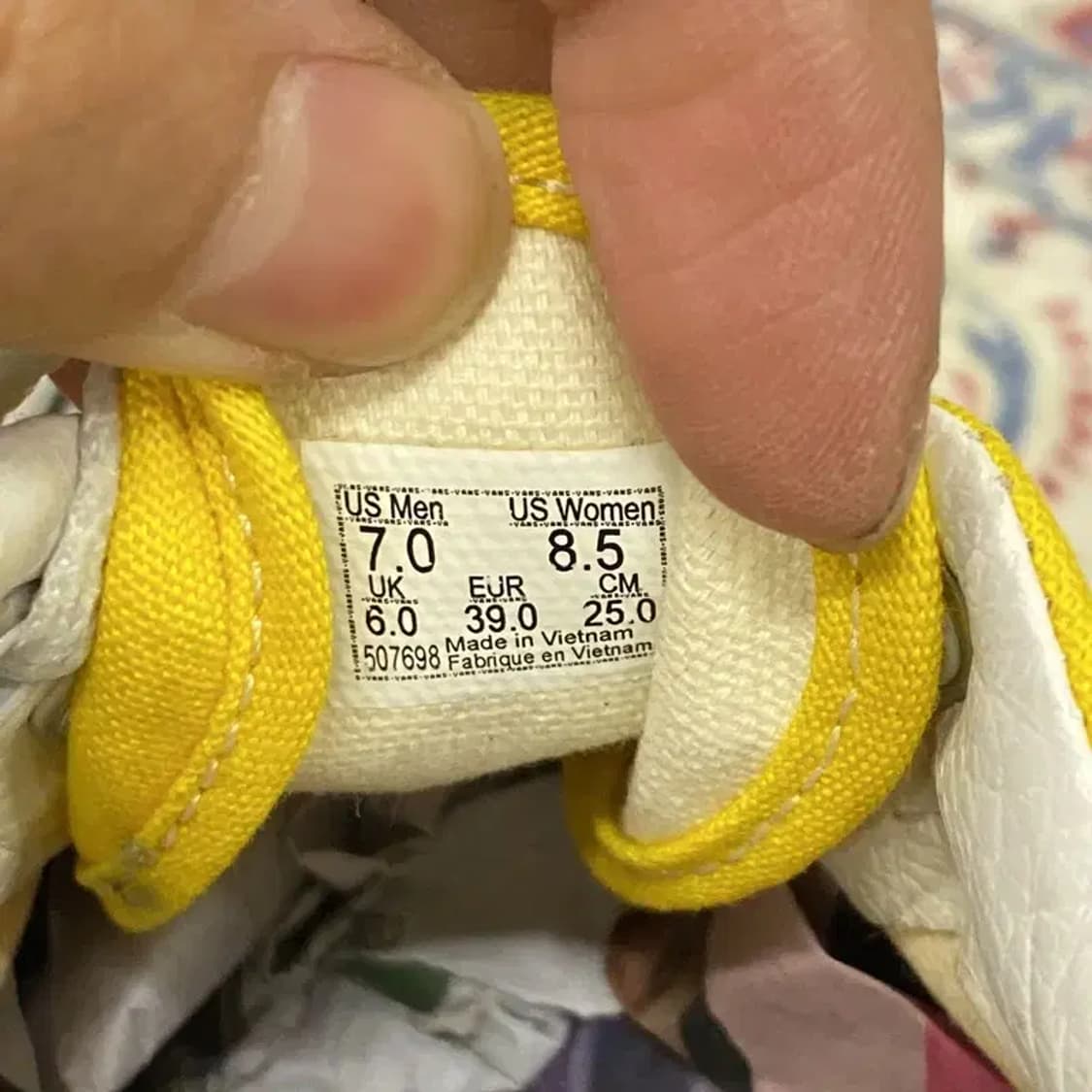 반스 옐로우 체커보드 스니커즈 운동화 250 E00020 상품이미지5