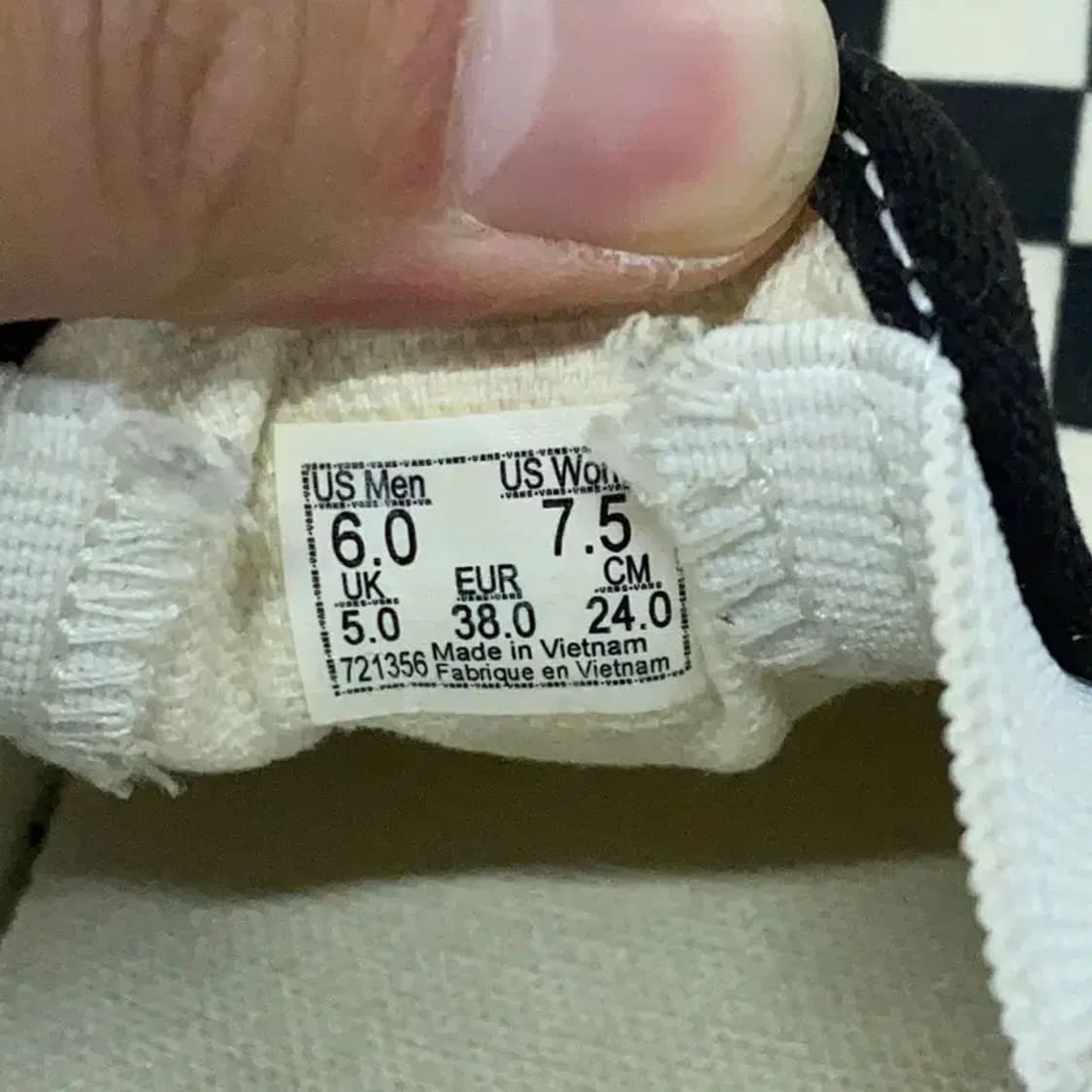 반스 체커보드 슬립온 신발 240 E00051 상품이미지5