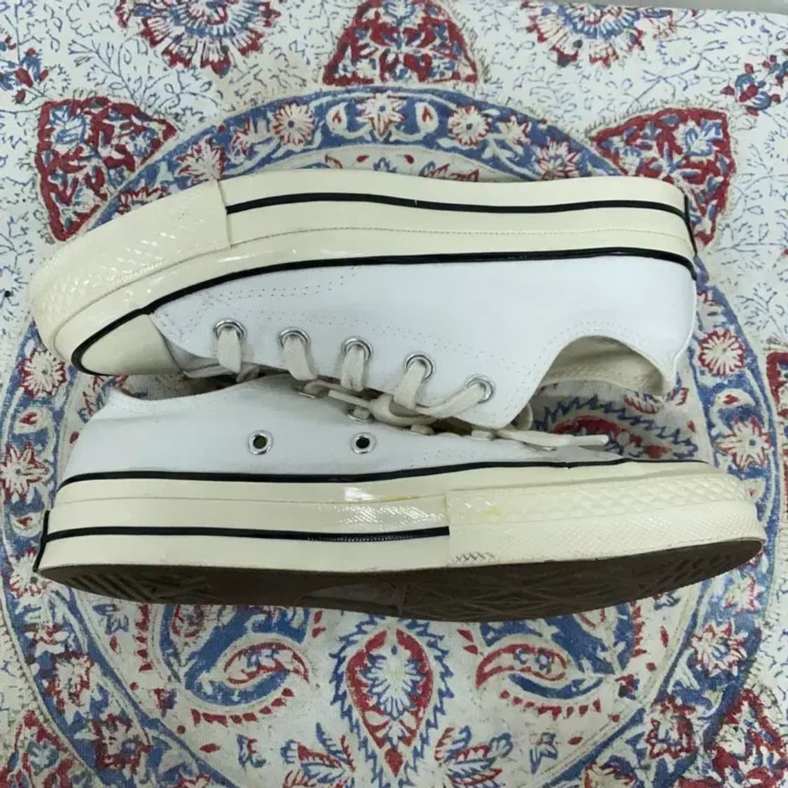 컨버스 척 70 로우 화이트 블랙 스니커즈 230 E00084 상품이미지3