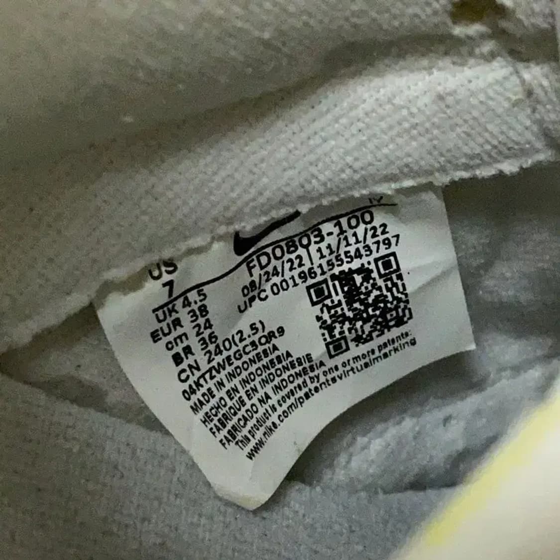 나이키 우먼스 덩크 로우 스니커즈 신발 240 E00218 상품이미지5