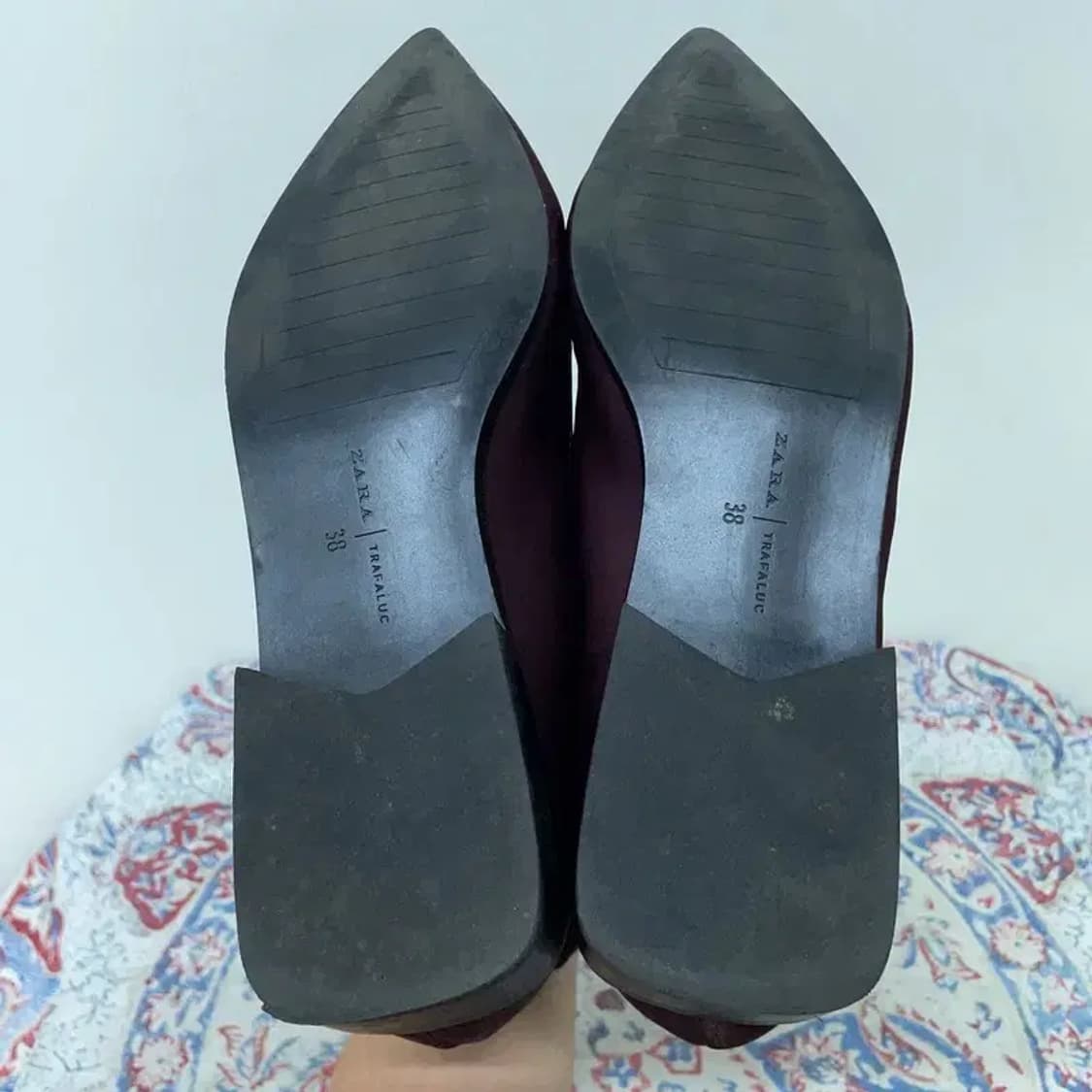 자라 ZARA 버건디 삭스 부츠 250 E00360 상품이미지4