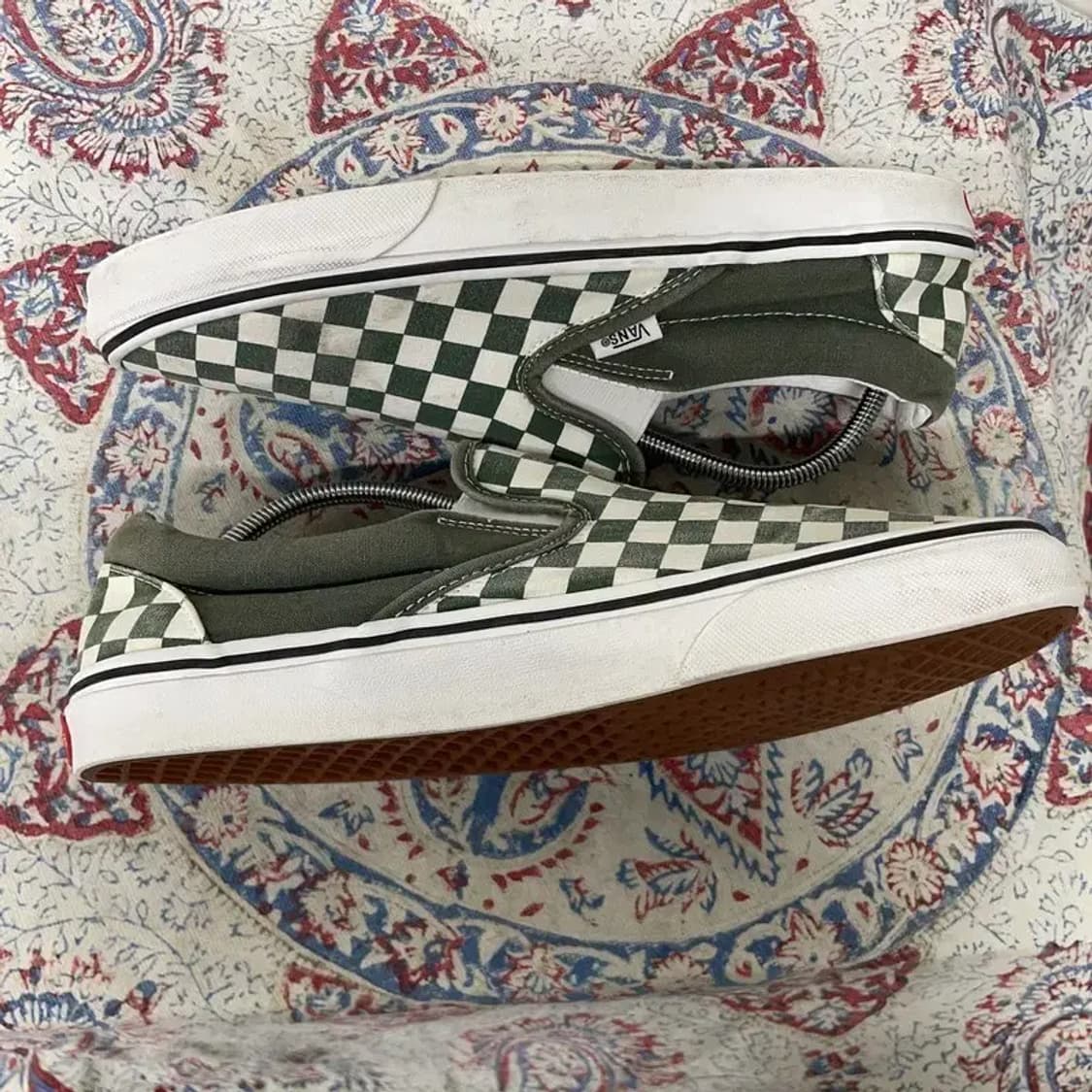 반스 슬립온 체커보드 그린 스니커즈 신발 280 E00412 상품이미지3
