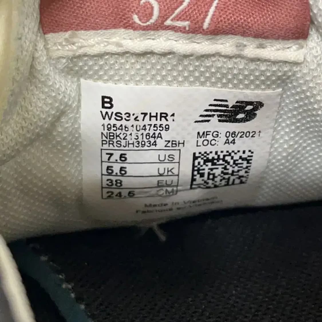 뉴발란스 327 블랙핑크 스니커즈 신발 245 E00486 상품이미지5