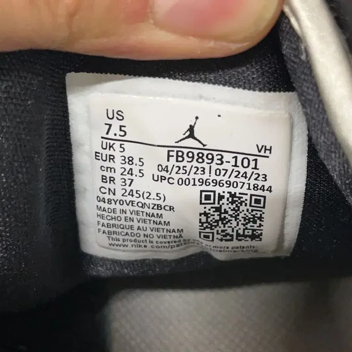 나이키 조던 1 로우 세일 블랙 스니커즈 운동화 245 E00583 상품이미지5