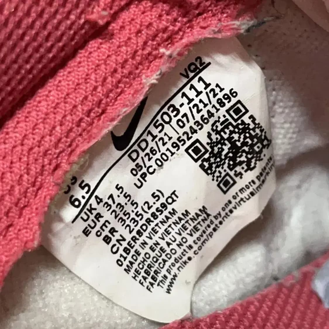 나이키 덩크 로우 아키오 핑크 스니커즈 235 E00632 상품이미지5