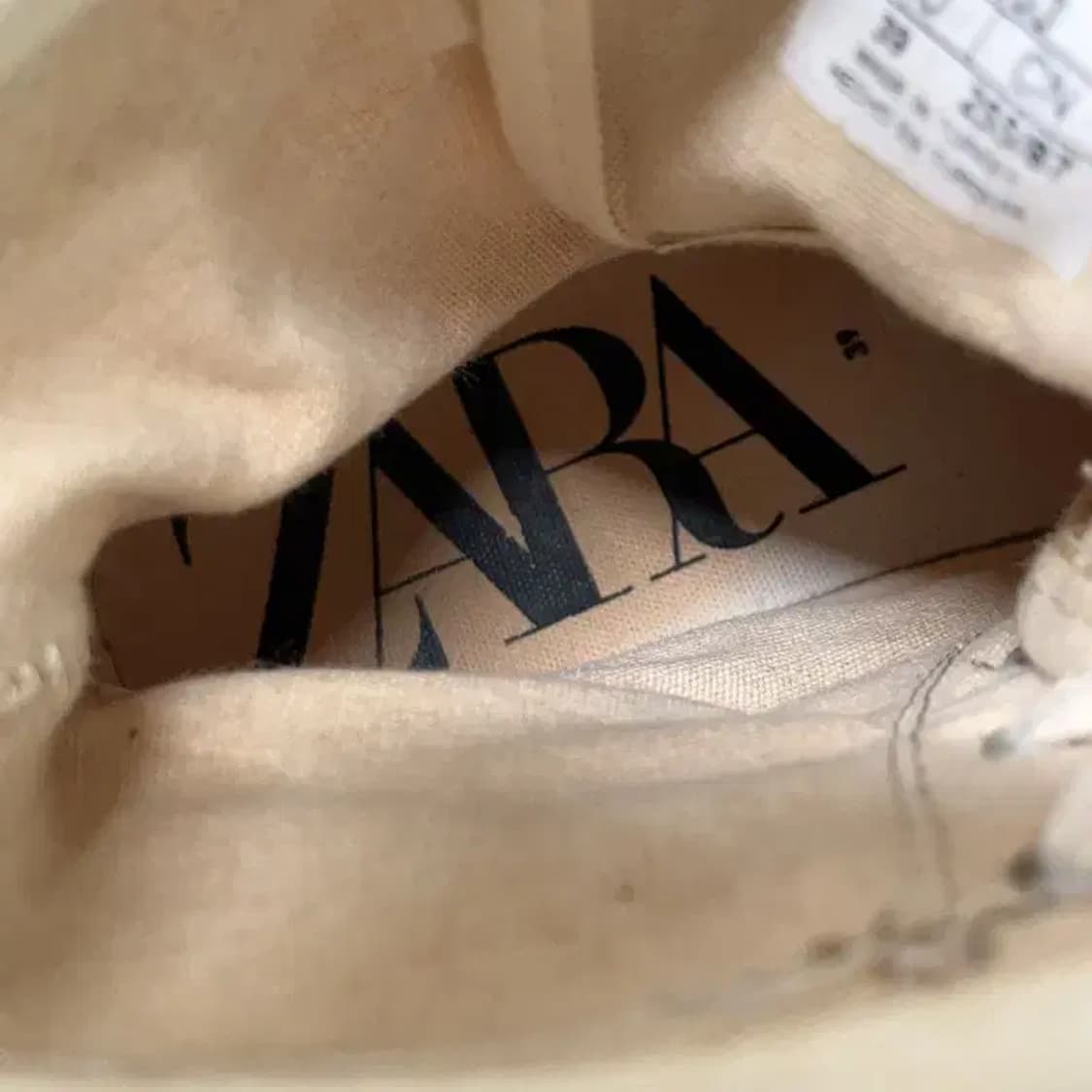 자라 ZARA 아이보리 아웃솔 하이 스니커즈 255 E00662 상품이미지6