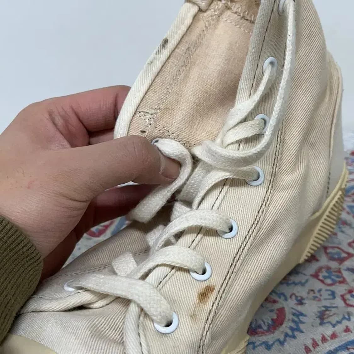 자라 ZARA 아이보리 아웃솔 하이 스니커즈 255 E00662 상품이미지7