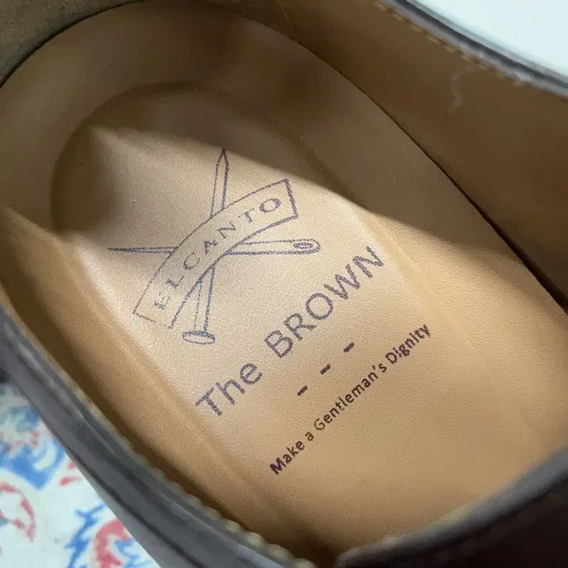 엘칸토 브라운 가죽 로퍼 정장 구두 260 E00785 상품이미지5