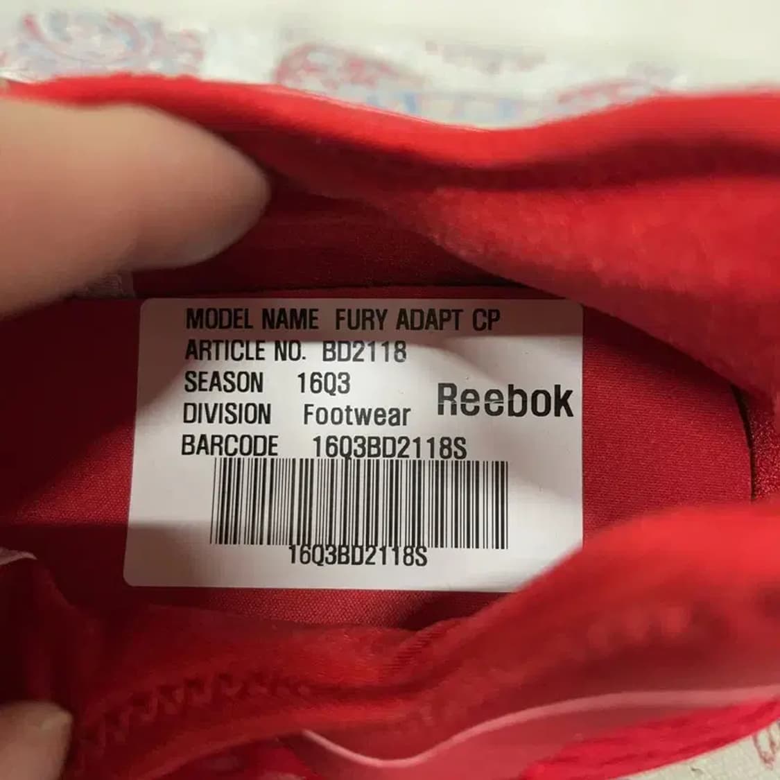 리복 레드 스포츠용 운동화 런닝화 270 E00816 상품이미지5