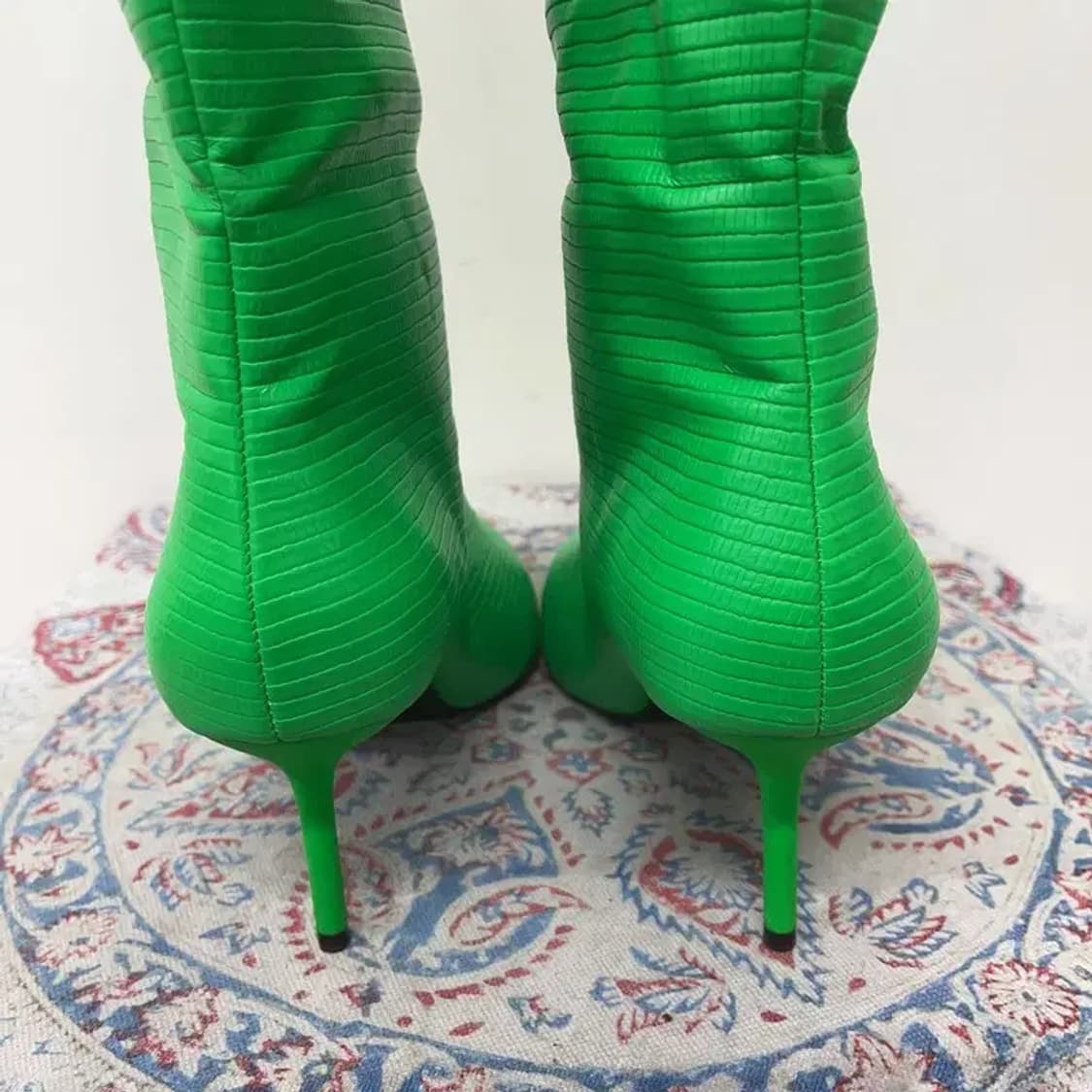 자라 ZARA 악어 무릎 높이 롱부츠 청키 힐 255 E00931 상품이미지2