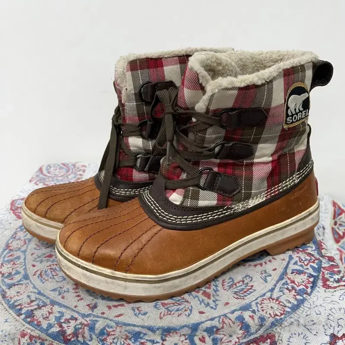SOREL 소렐 체크 방한부츠 방수신발 털신발 240 E00936 상품이미지1