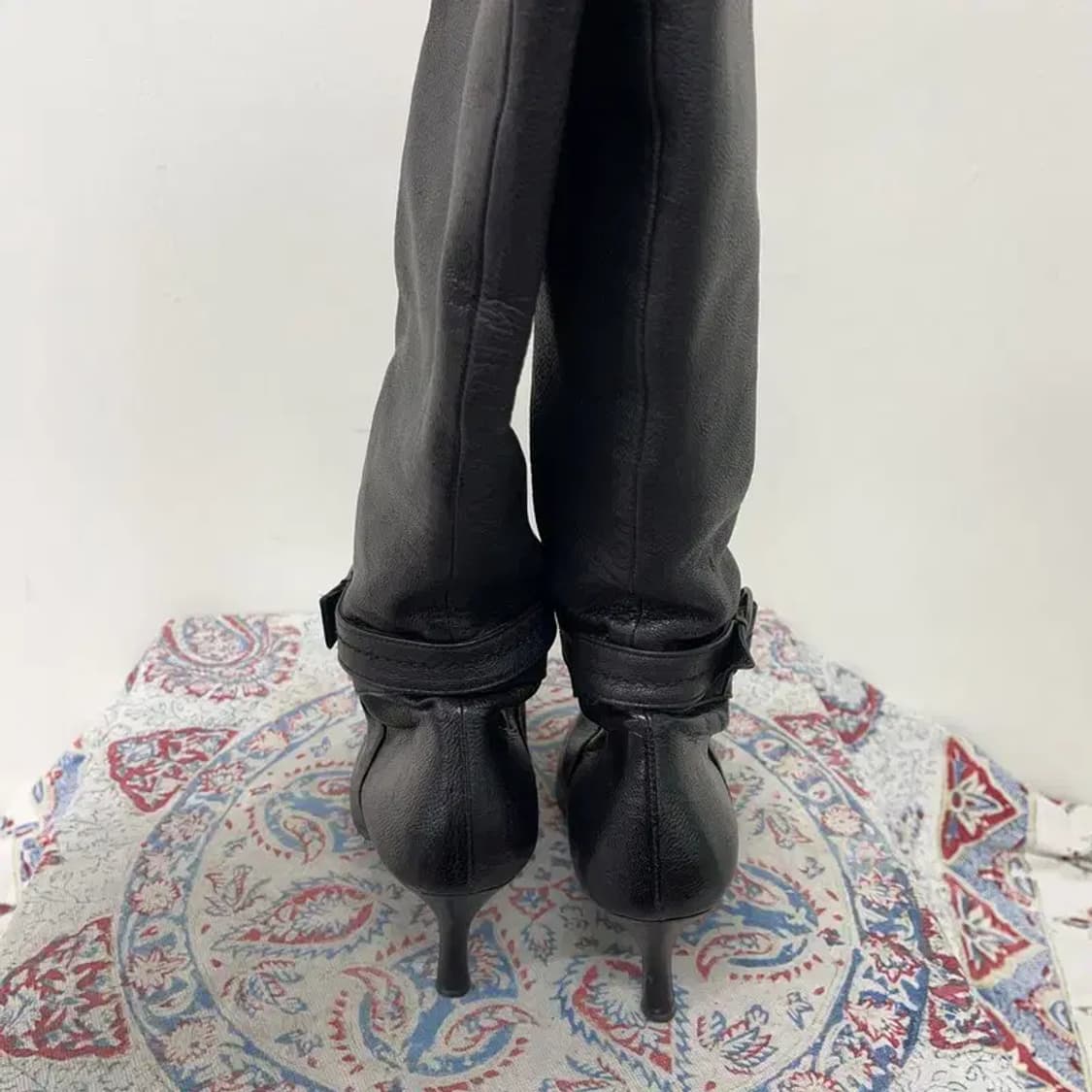 닥스 블랙 가죽 롱부츠 240 E00964 상품이미지2