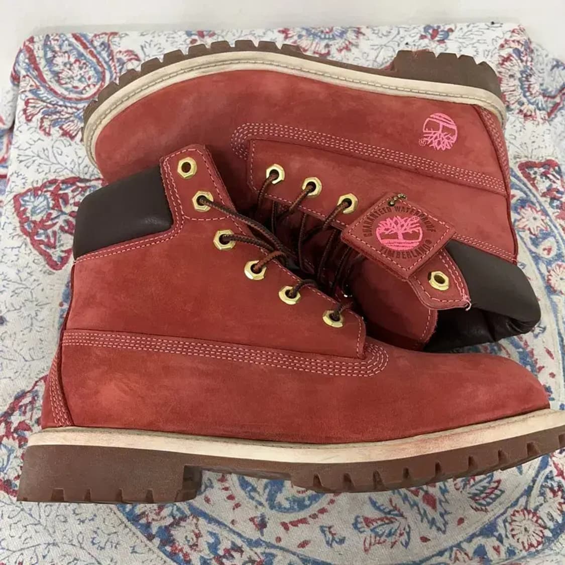 팀버랜드 6인치 누벅 레드 워터프루프 부츠 5.5M E01102 상품이미지3