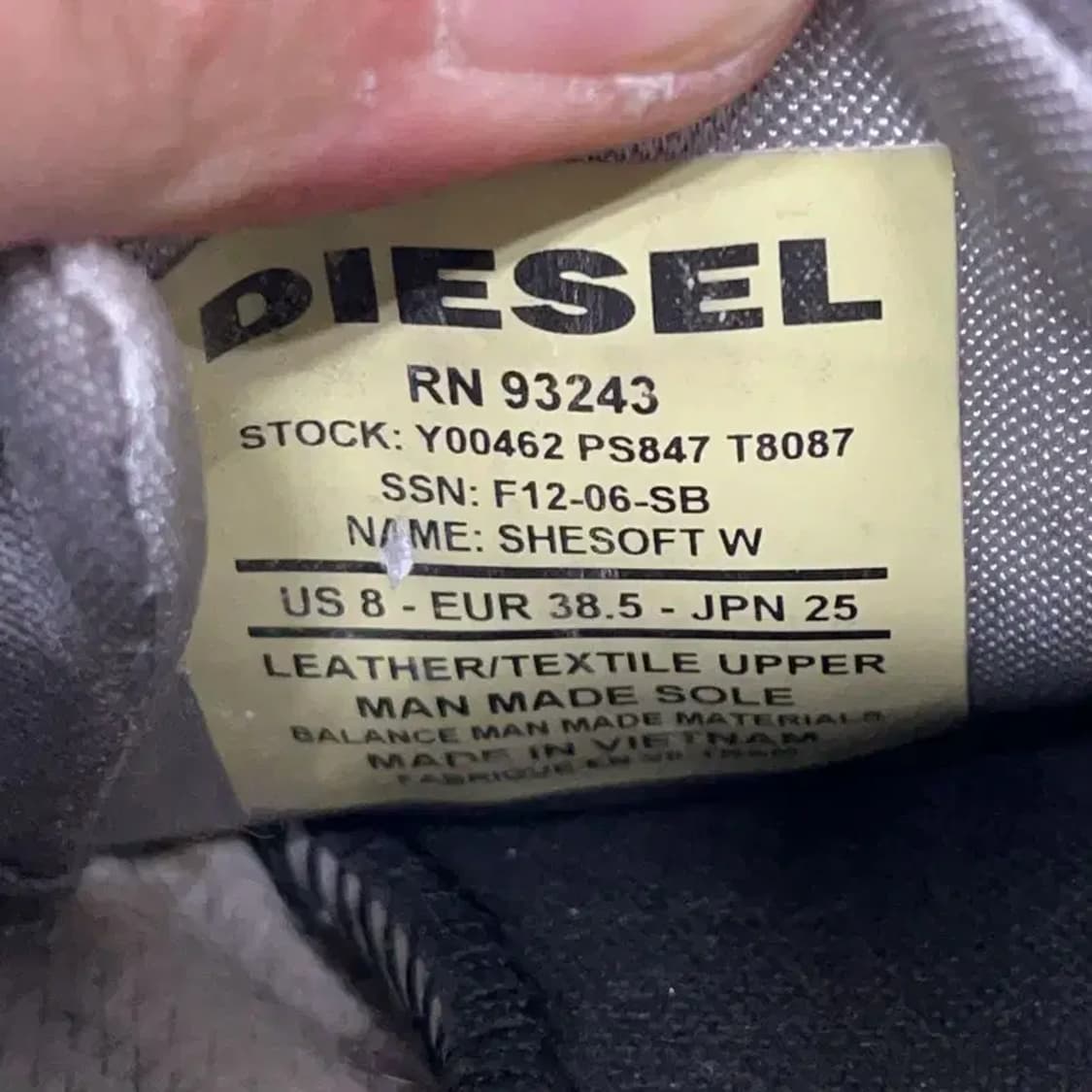 디젤 빈티지 로우 스니커즈 운동화 250 E01101 상품이미지5