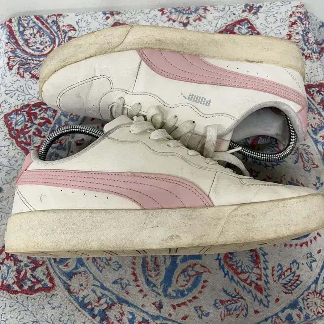 푸마 스카이 클린 화이트 핑크 스니커즈 260 E01118 상품이미지3