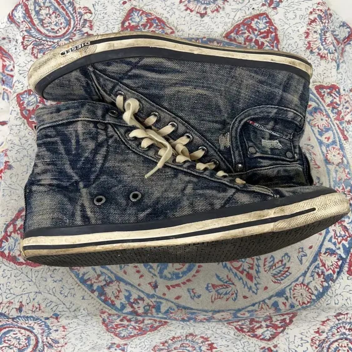 디젤 더티워싱 데님 하이탑 스니커즈 운동화 43 E01173 상품이미지3