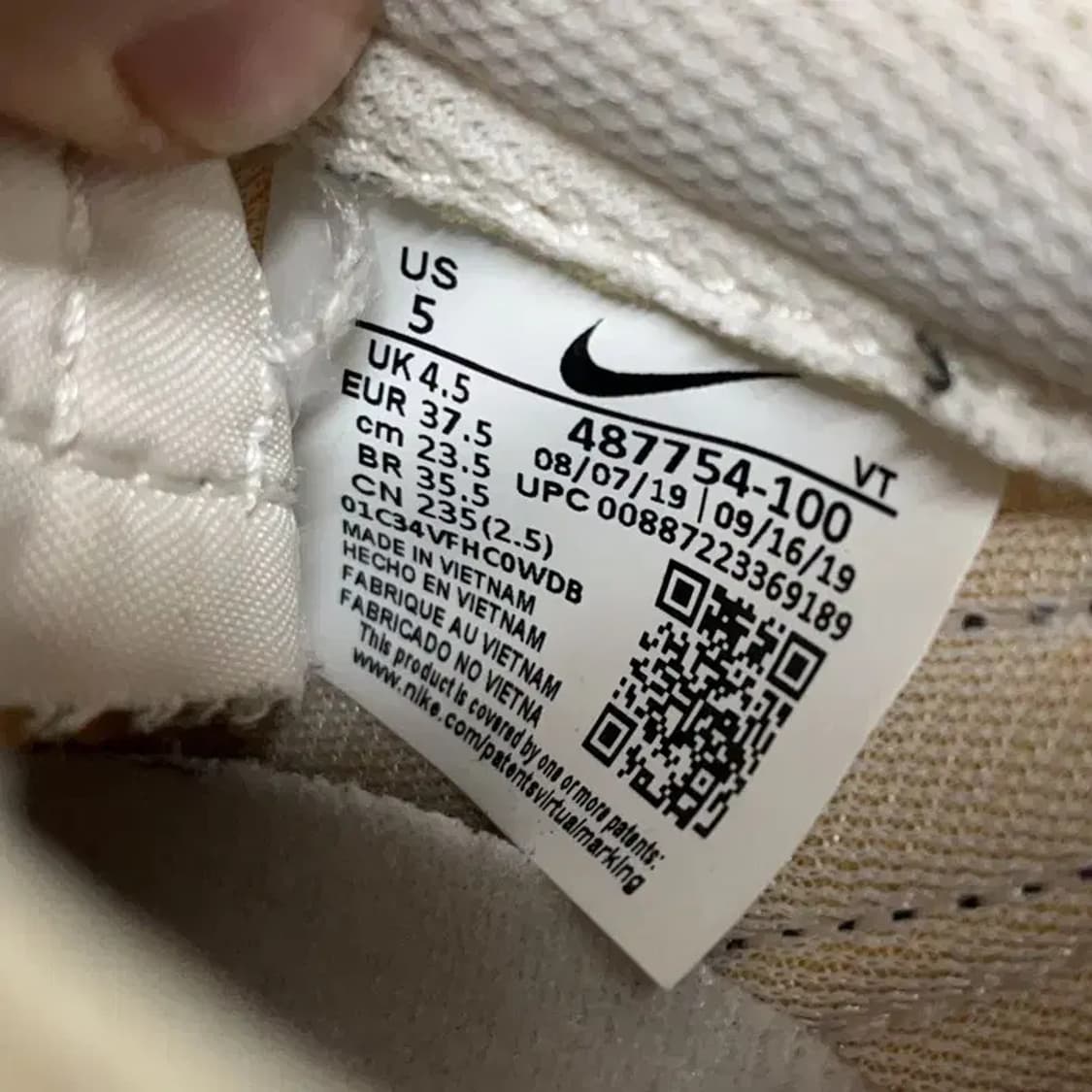 나이키 에어 테일윈드 79 화이트 블랙 스니커즈 235 E01243 상품이미지5