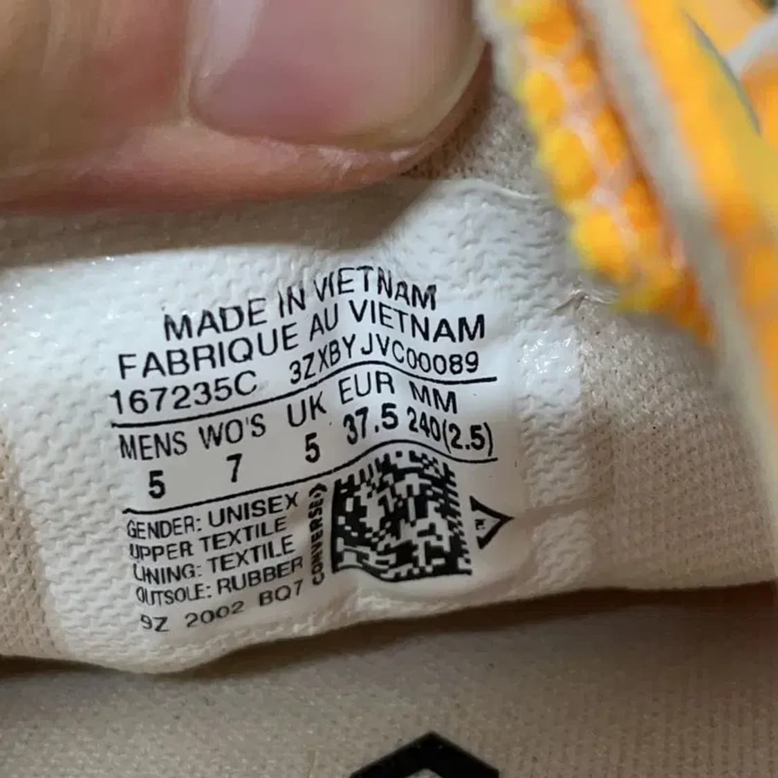 컨버스 척테일러 올스타 로우 옐로우 스니커즈 240 E01246 상품이미지5