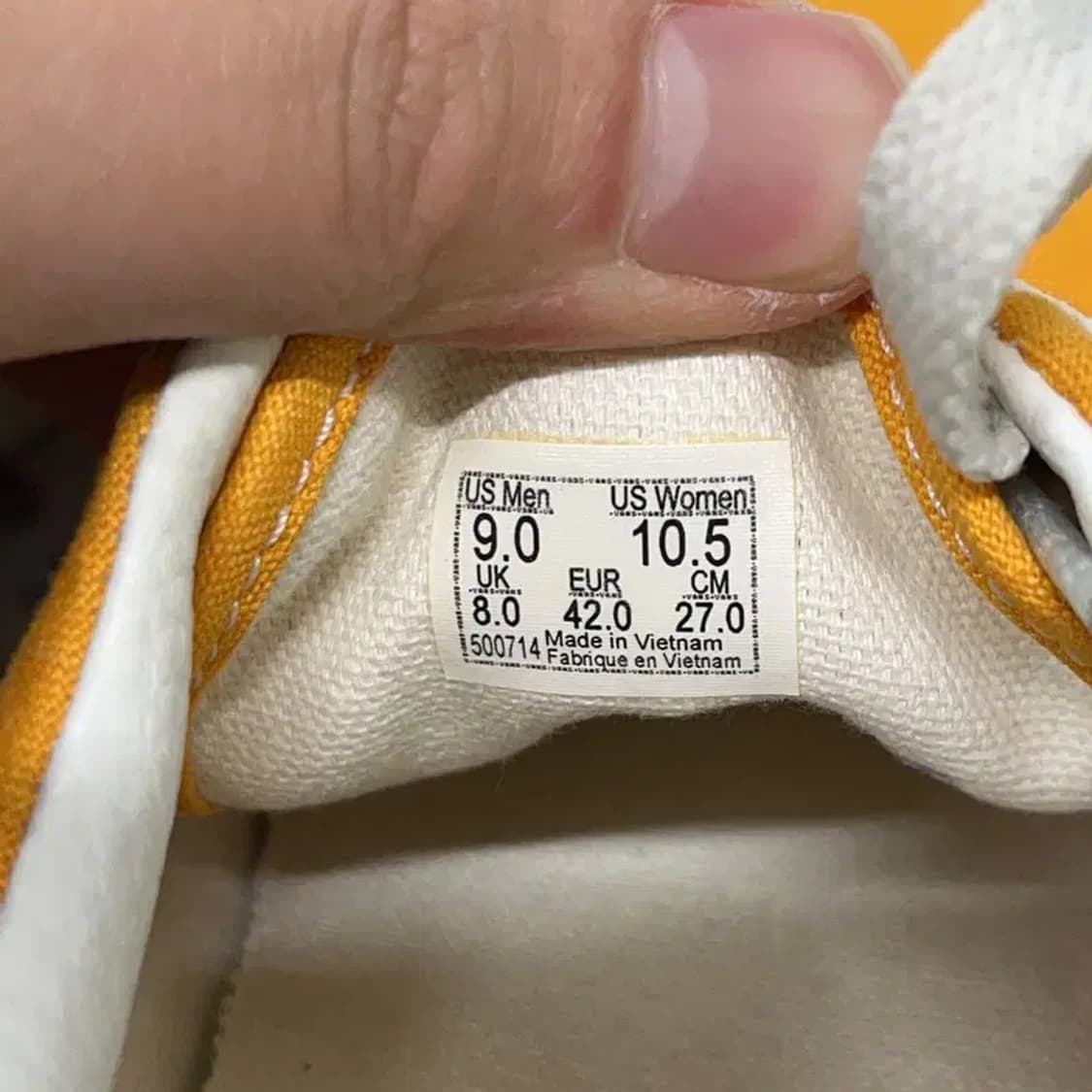 반스 어센틱 옐로우 스니커즈 신발 270 E01248 상품이미지5