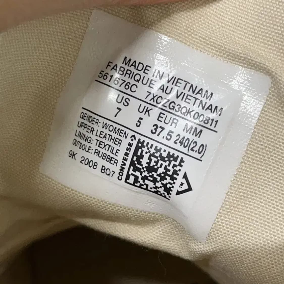 컨버스 척테일러 올스타 리프트 화이트 하이탑 스니커즈 240 E01284 상품이미지5