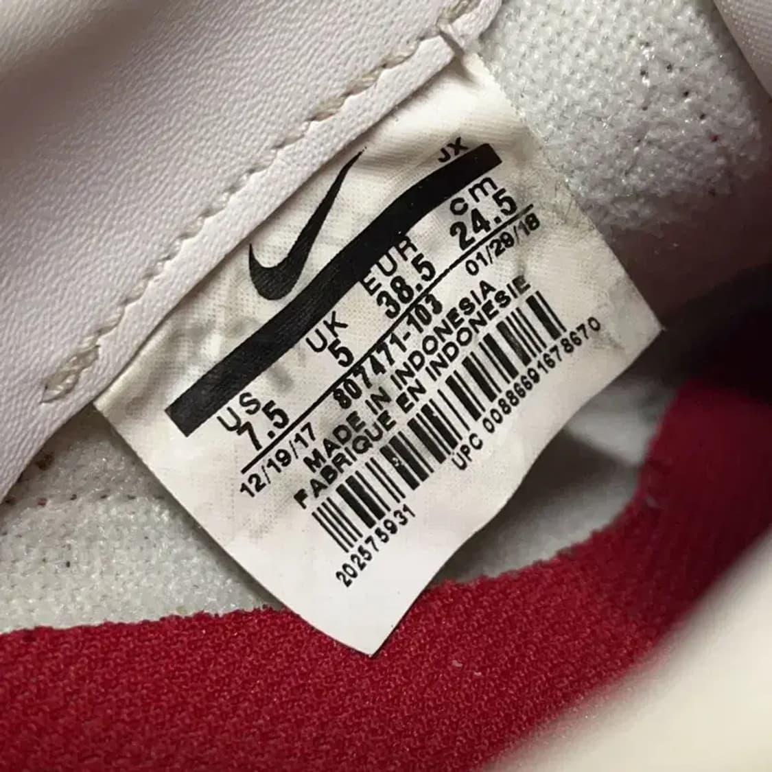 나이키 코르테즈 레더 빨파 스니커즈 신발 245 E01335 상품이미지5