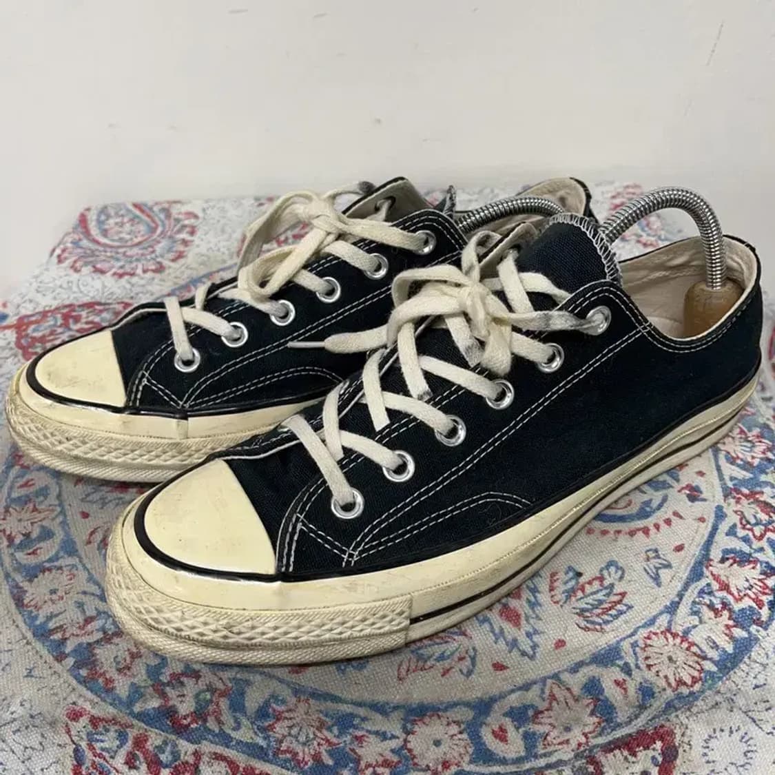 컨버스 척 70 로우 블랙 스니커즈 신발 265 E01383 상품이미지1