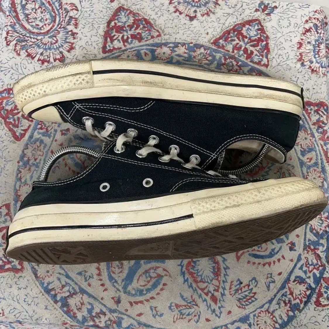 컨버스 척 70 로우 블랙 스니커즈 신발 265 E01383 상품이미지3