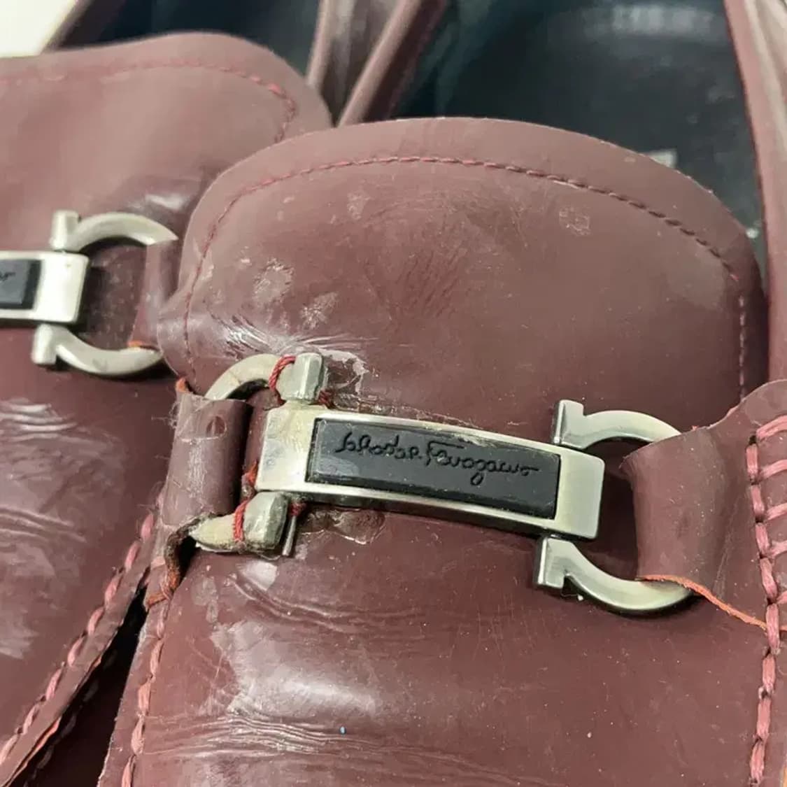 살바토레페레가모 버건디 남자 정장구두 41 E01393 상품이미지7