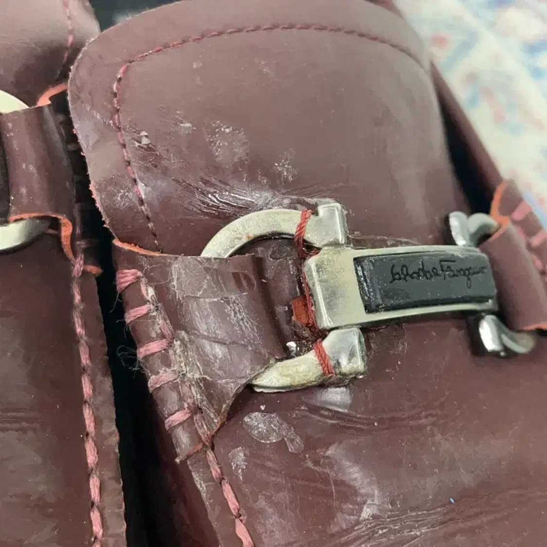 살바토레페레가모 버건디 남자 정장구두 41 E01393 상품이미지8