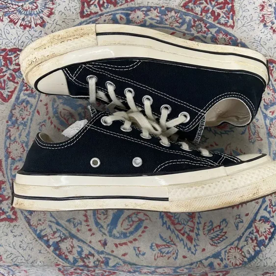 컨버스 척 70 클래식 블랙 스니커즈 로우 신발 245 E01426 상품이미지3