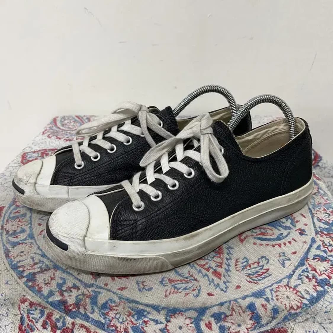 컨버스 잭퍼셀 레더 로우 블랙 스니커즈 245 E01647 상품이미지1
