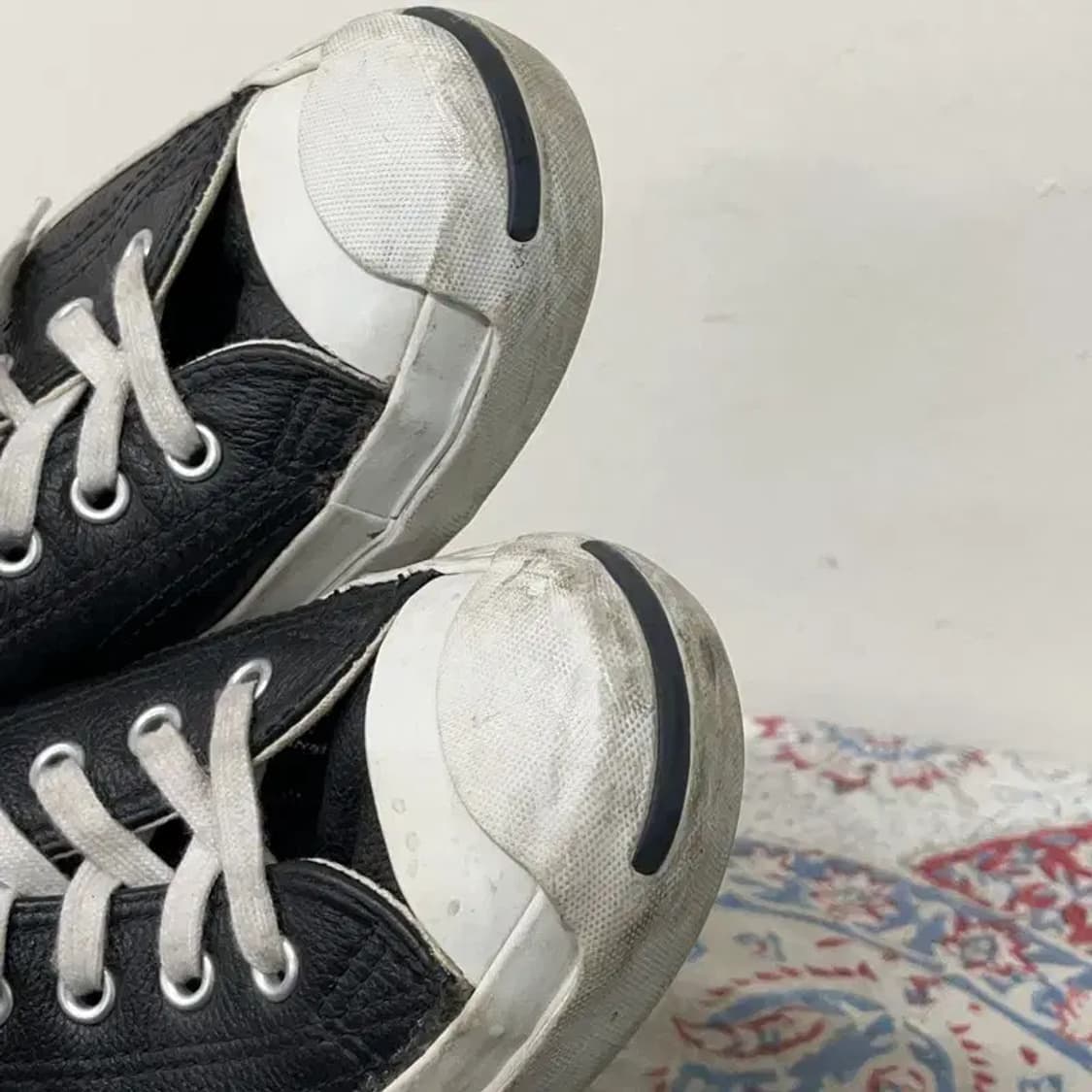 컨버스 잭퍼셀 레더 로우 블랙 스니커즈 245 E01647 상품이미지6