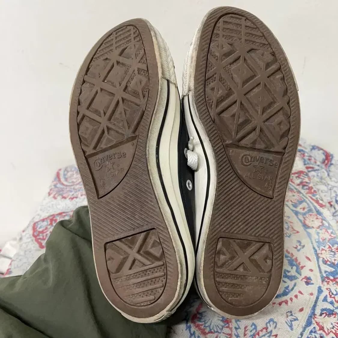 컨버스 척 테일러 올스타 하이 레더 블랙 스니커즈 235 E01718 상품이미지4