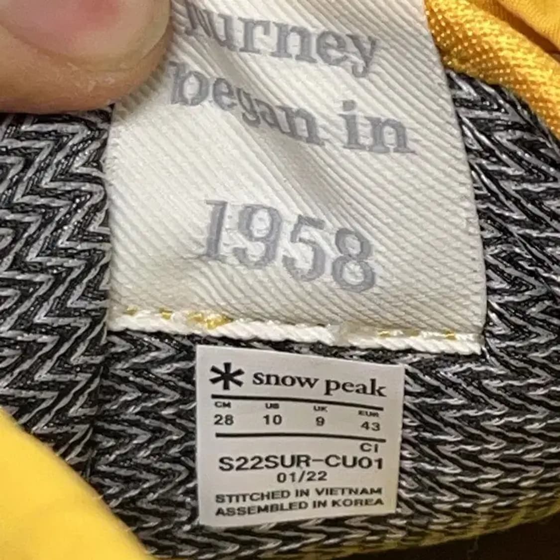 스노우피크 어패럴 옐로우 스니커즈 겨울신발 280 E01722 상품이미지5