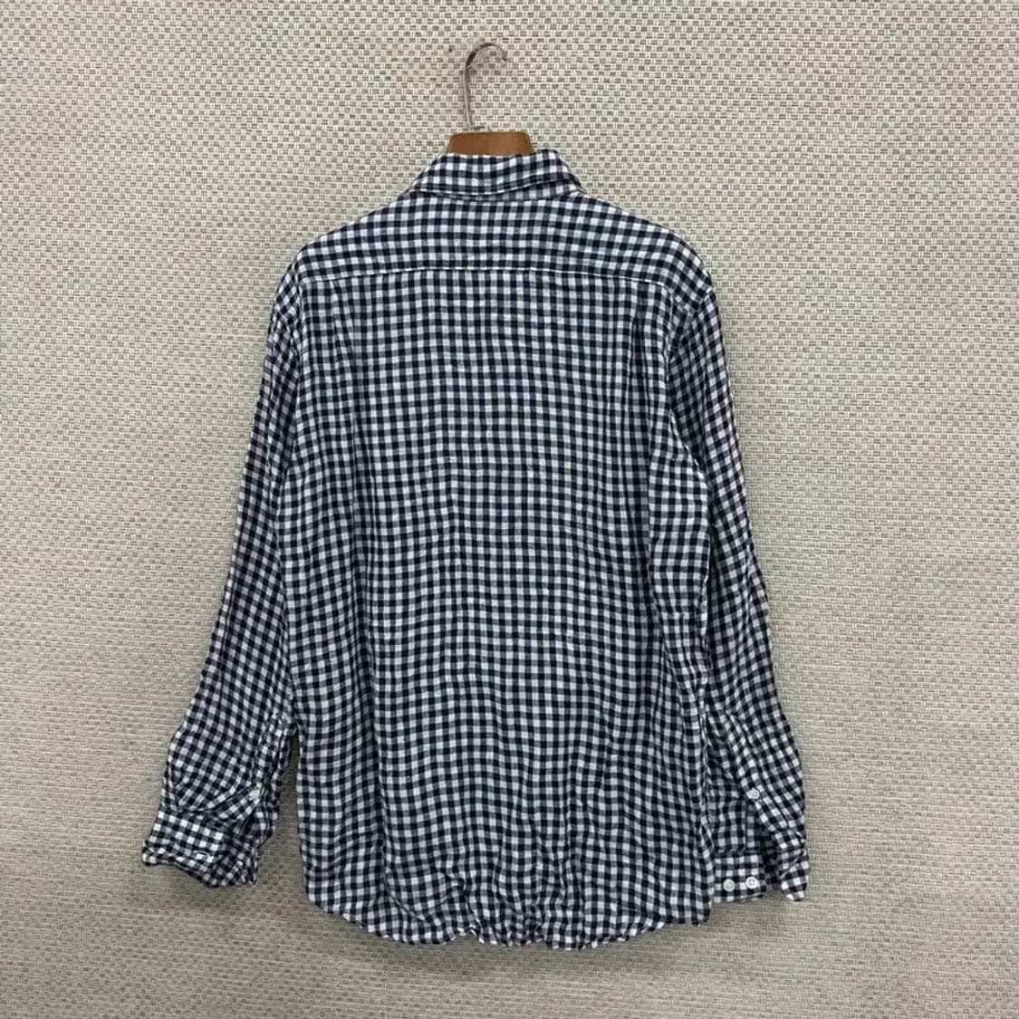 유니클로 캐주얼 린넨 체크 셔츠 95 D05661 상품이미지2