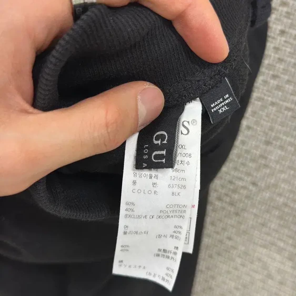 게스 블랙 캐주얼 남자 반바지 98 D06411 상품이미지4