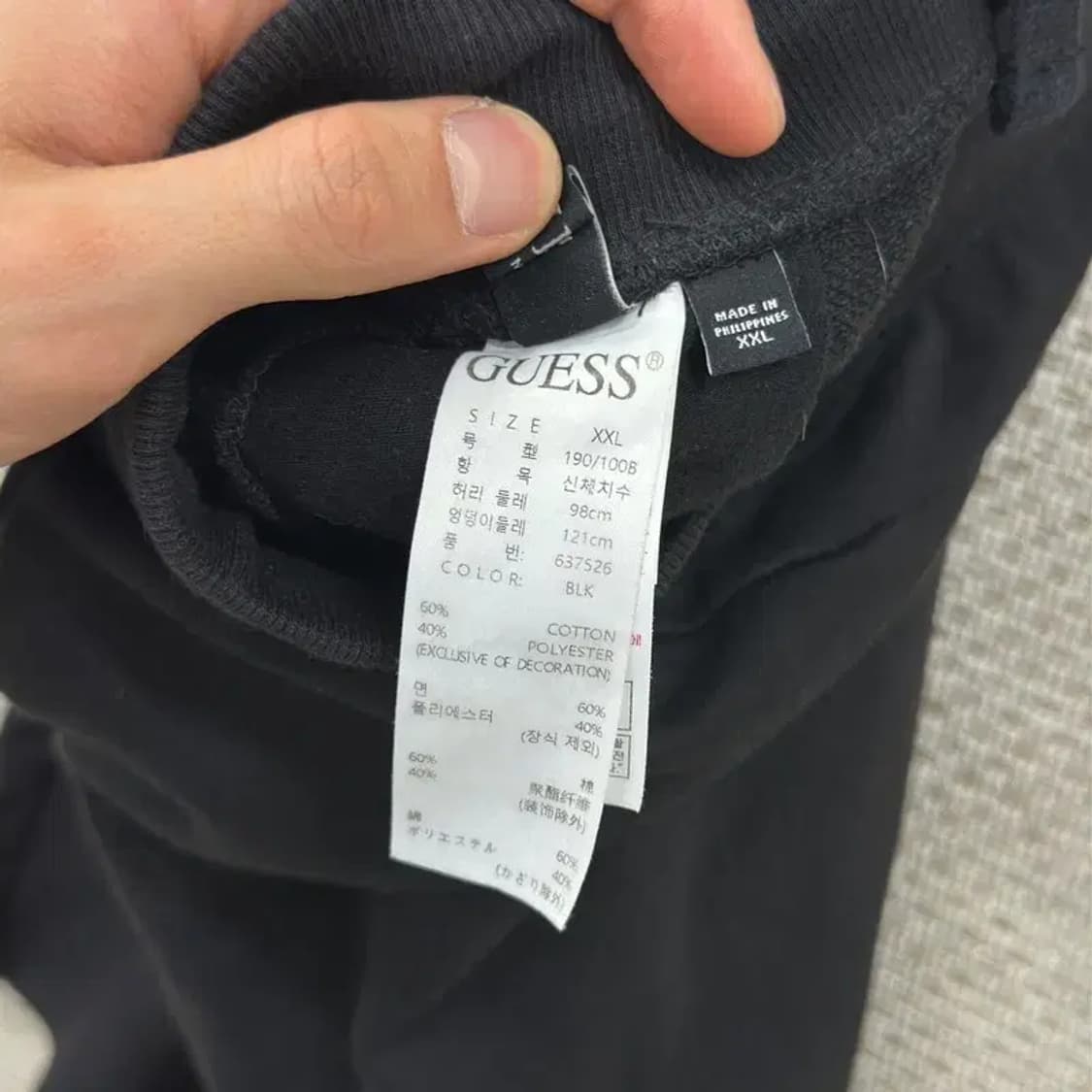 게스 블랙 캐주얼 남자 반바지 98 D06411 상품이미지5