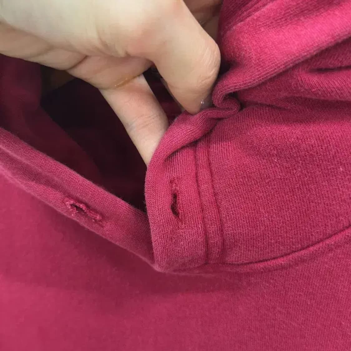 라코스테 빅로고 캐쥬얼 버건디 후드티 95 D06567 상품이미지5