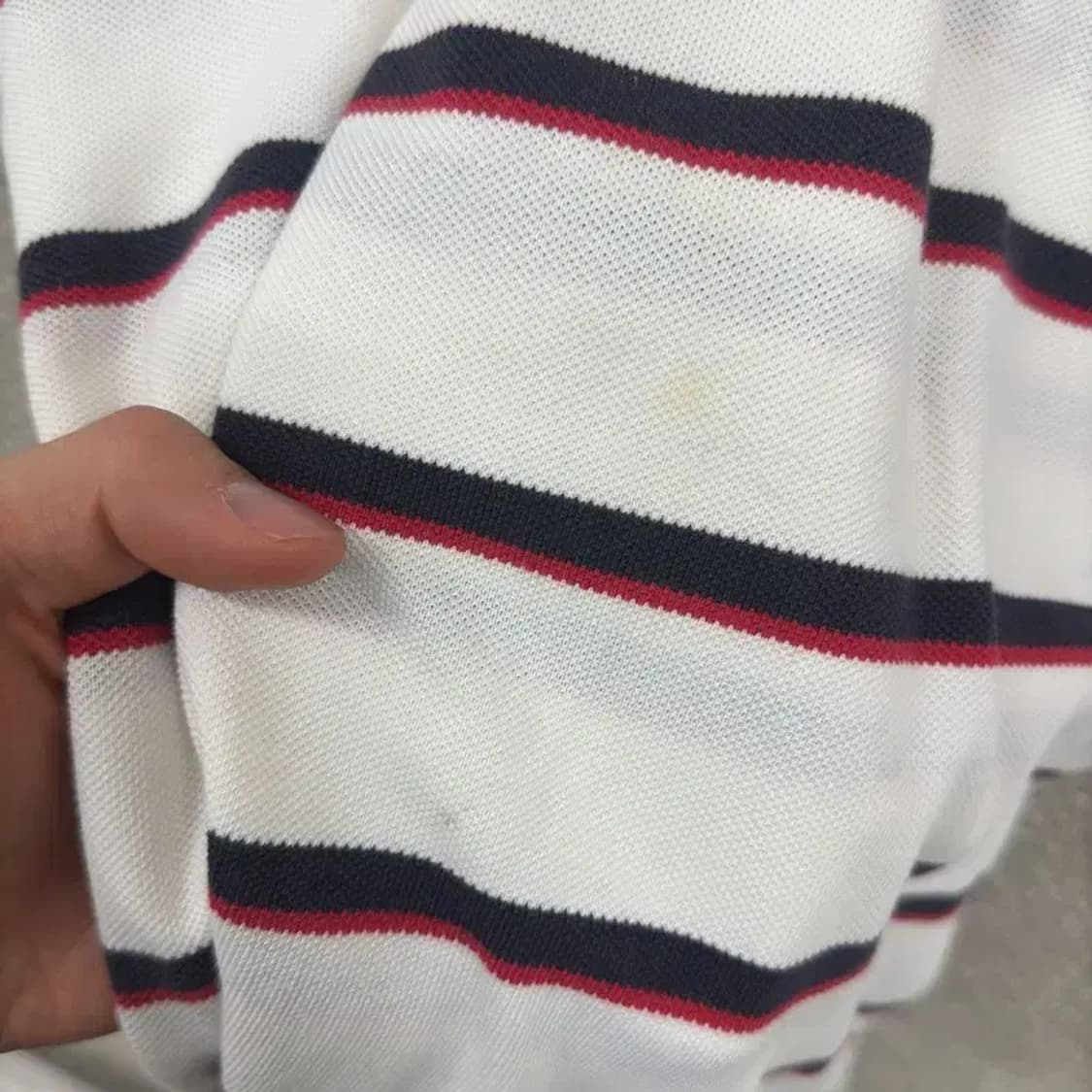 타미힐피거 캐쥬얼 슬림핏 스트라이프 반팔 카라티 105 D06574 상품이미지5