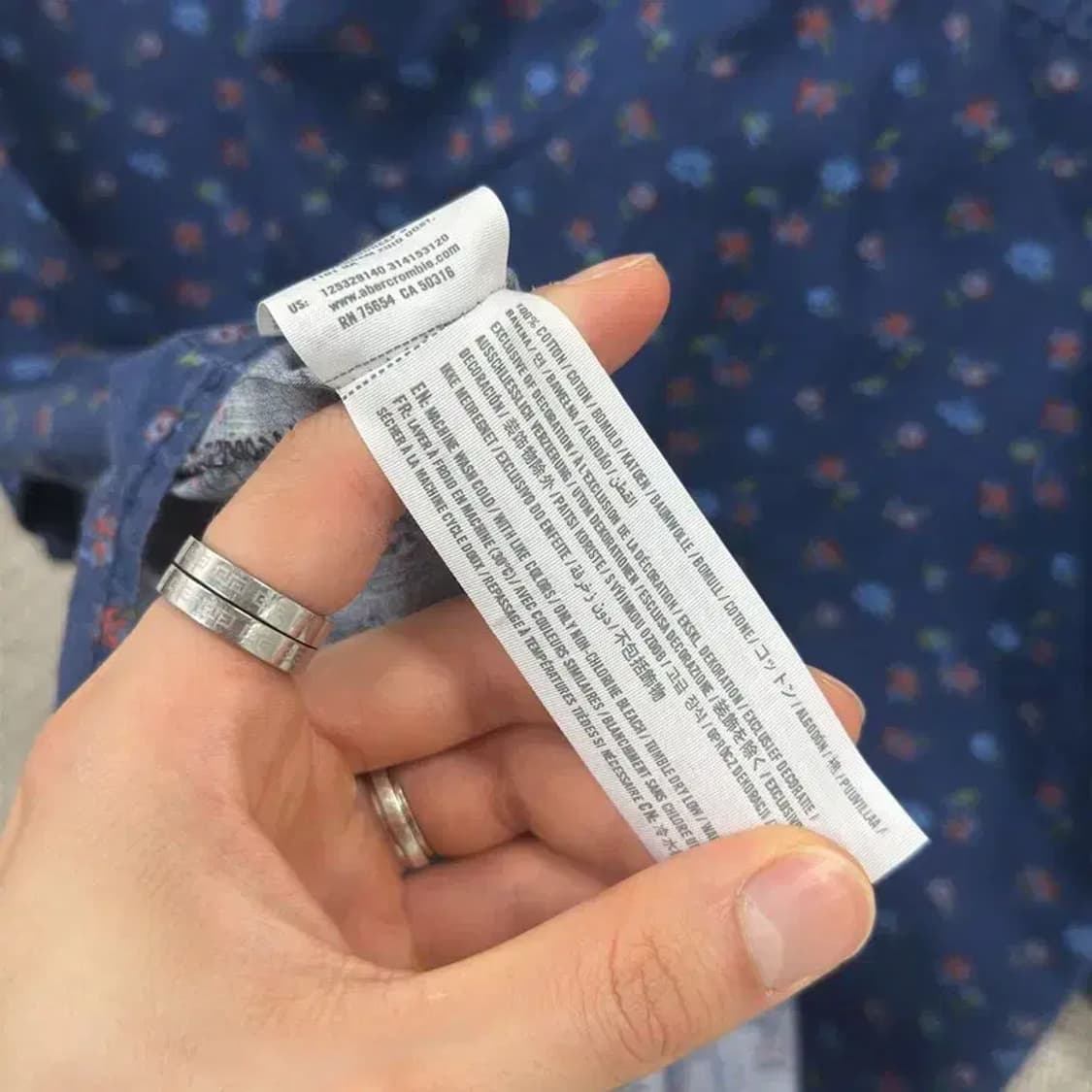 아베크롬비 네이비 꽃무늬 반팔셔츠 95 D06828 상품이미지4